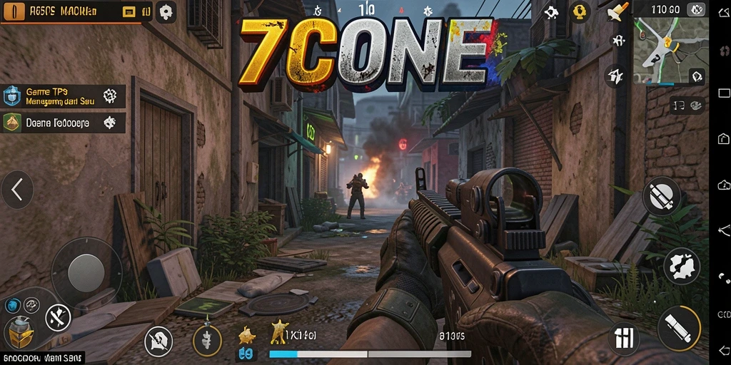 Screenshot gameplay seru dari 7CONE dalam pertempuran TPS.
