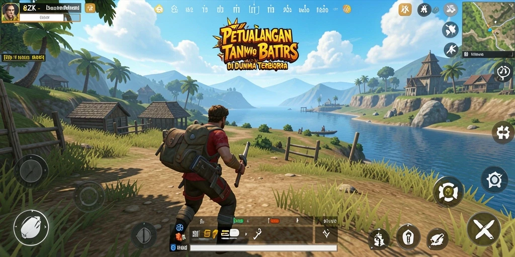 Screenshot utama 8ZK menampilkan petualangan seru di dunia terbuka.