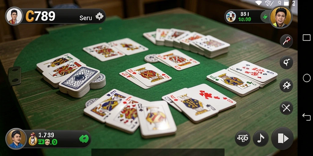 Tampilan gameplay seru Gaple di C789 dengan pemain aktif.