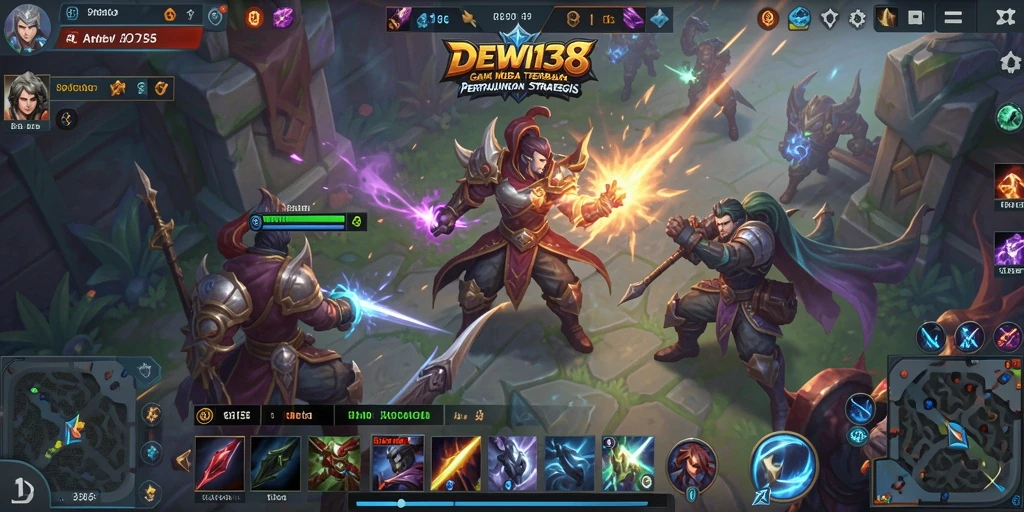 Tampilan menarik dari gameplay seru di DEWI138 yang menggambarkan pertarungan tim.