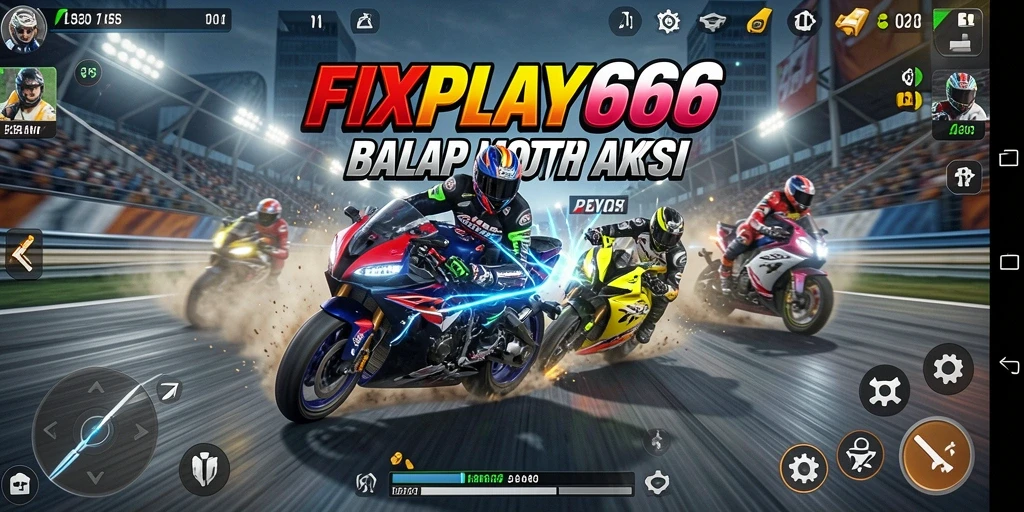 Screenshot FIXPLAY666 menampilkan aksi balap motor yang seru dan grafis yang memukau.