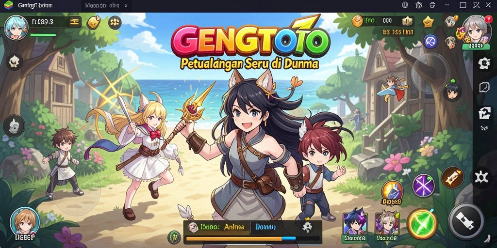 Screenshot gameplay GENGTOTO yang menampilkan aksi seru karakter anime.