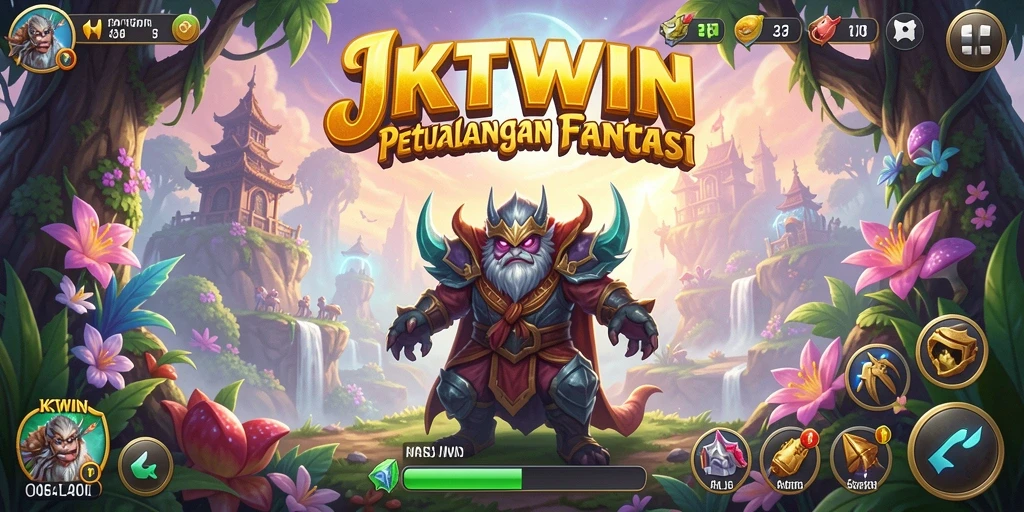 Tampilan utama strategi pertarungan RPG JKTWIN yang mendebarkan.