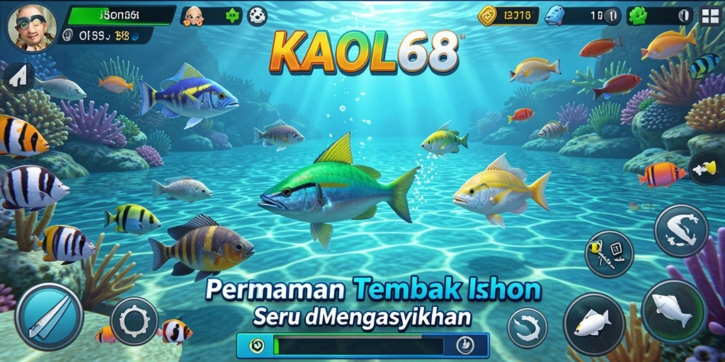 Tampilan gameplay KAOL68 dengan aksi menembak ikan yang seru.