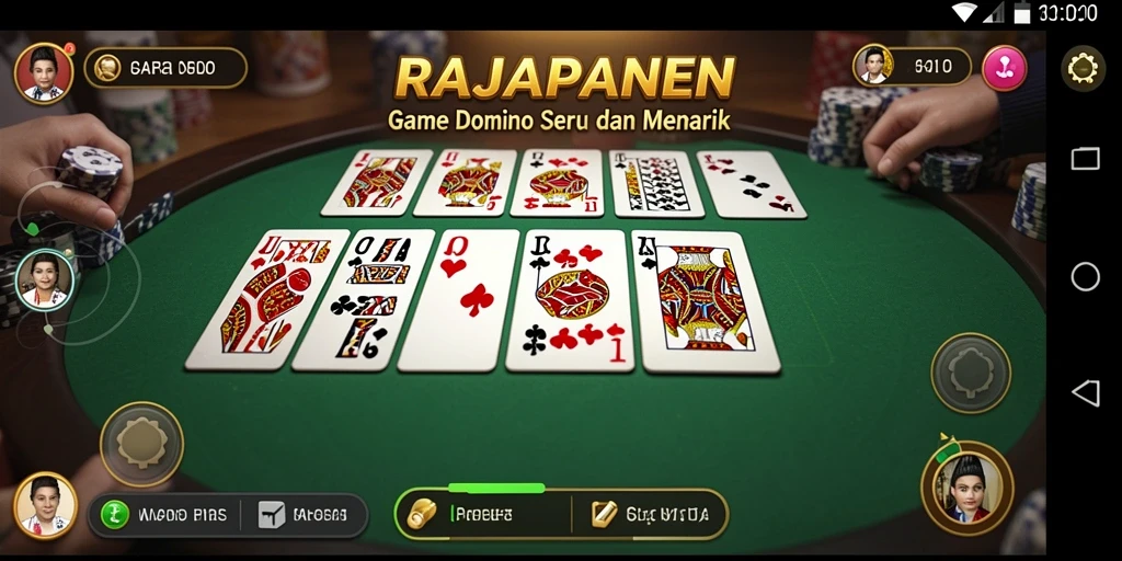 Screenshot gameplay RAJAPANEN menampilkan aksi seru permainan Domino.