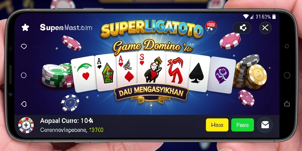 Tampilan gameplay menarik dari SUPERLIGATOTO yang menghadirkan Domino seru.