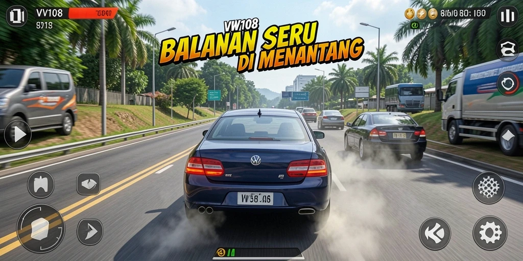 Tampilan aksi balapan VW108 yang mendebarkan dan penuh tantangan.